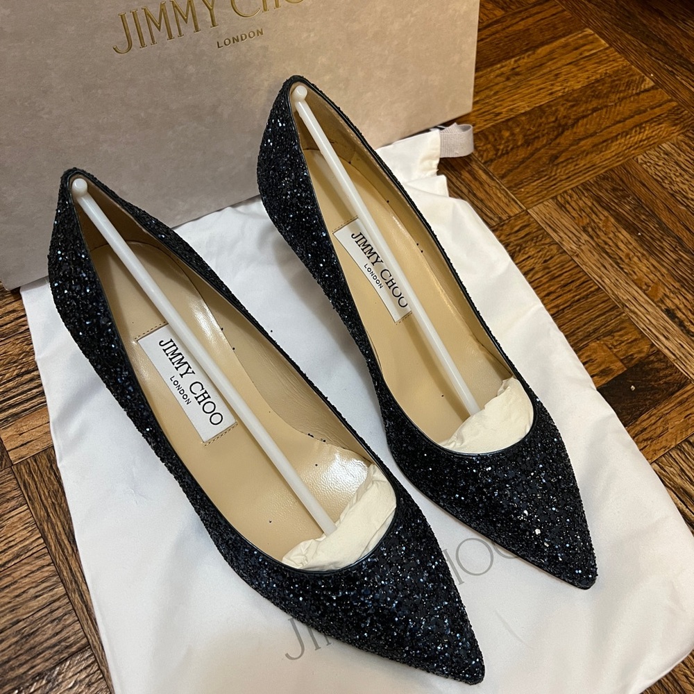 Jimmy Choo Sparkling Heels Navy